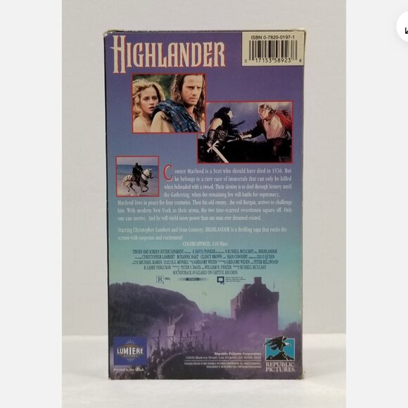 Highlander (VHS, 1993) 6279E1M - Picture 2 of 10
